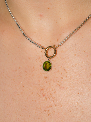 Tamara Peridot Oval Cut Charm in Sterling Silver