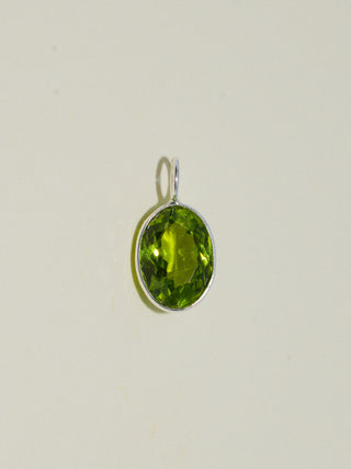 Biche Peridot Oval Cut Charm in Sterling Silver