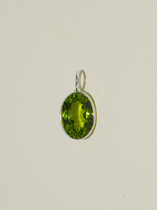 Biche Peridot Oval Cut Charm in Sterling Silver