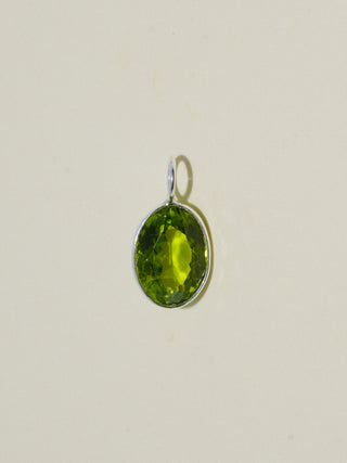 Biche Peridot Oval Cut Charm in Sterling Silver