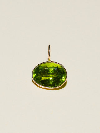 Seahag Peridot East West Oval Cut Charm in Yellow 14k Gold