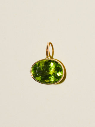 Seahag Peridot East West Oval Cut Charm in Yellow 14k Gold