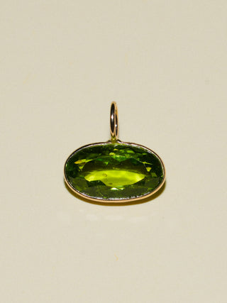 Relish Peridot East West Oval Cut Charm in Yellow 14k Gold