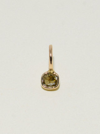 Runny Yolk Yellow Diamond Cushion Cut Charm in Yellow 14k Gold