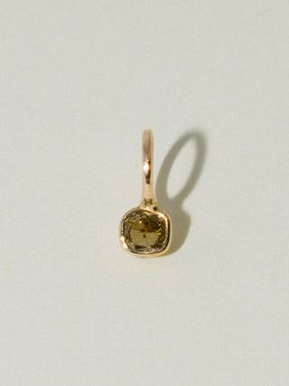 Runny Yolk Yellow Diamond Cushion Cut Charm in Yellow 14k Gold