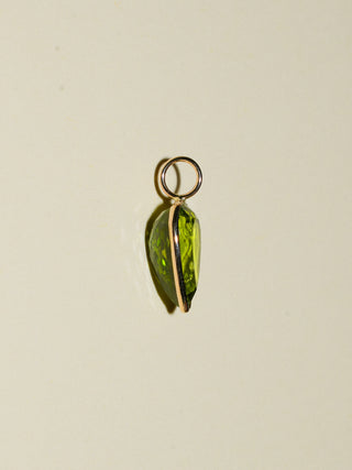 Cado Peridot Inverted Pear Cut Charm in Yellow 14k Gold