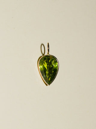 Cado Peridot Inverted Pear Cut Charm in Yellow 14k Gold