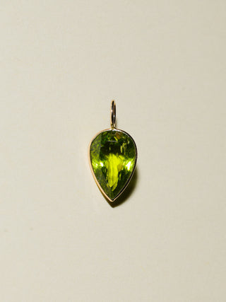 Cado Peridot Inverted Pear Cut Charm in Yellow 14k Gold