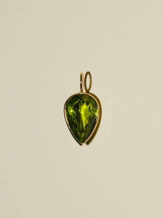 Cado Peridot Inverted Pear Cut Charm in Yellow 14k Gold