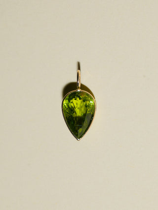 Cado Peridot Inverted Pear Cut Charm in Yellow 14k Gold