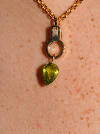Cado Peridot Inverted Pear Cut Charm in Yellow 14k Gold