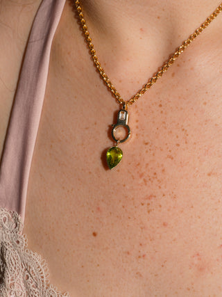 Cado Peridot Inverted Pear Cut Charm in Yellow 14k Gold