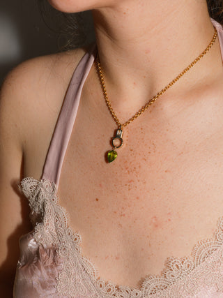 Cado Peridot Inverted Pear Cut Charm in Yellow 14k Gold
