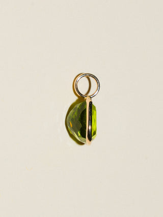 SeaLion Peridot Cushion Cut Charm in Yellow 14k Gold