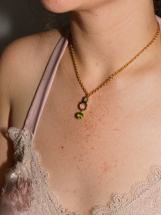 Iggy Iggy Peridot Oval Cut Charm in Yellow 14k Gold