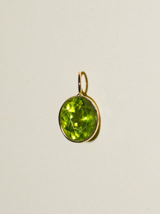 Tia Peridot Oval Cut Charm in Yellow 14k Gold