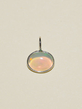 Ashley Opal Oval Cabochon Charm in White 14k Gold