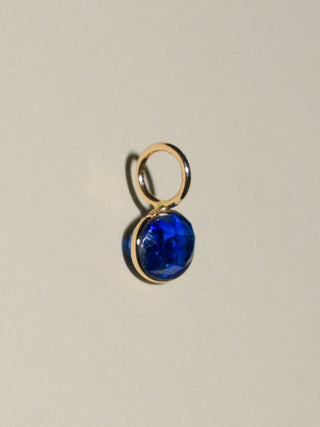 Blue Whale Kyanite East West Oval Cut Charm in Yellow 14k Gold