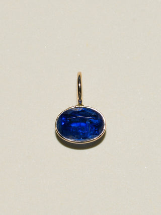 Blue Whale Kyanite East West Oval Cut Charm in Yellow 14k Gold