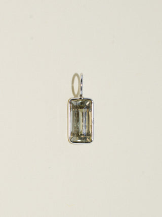 Space Lord Zultanite Emerald Cut Charm in White 14k Gold