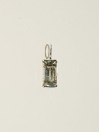 Space Lord Zultanite Emerald Cut Charm in White 14k Gold