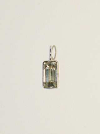 Space Lord Zultanite Emerald Cut Charm in White 14k Gold