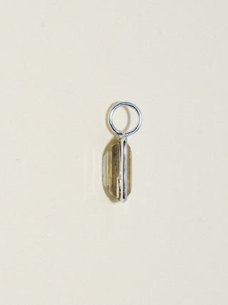 Space Lord Zultanite Emerald Cut Charm in White 14k Gold