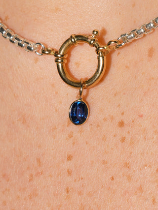Up 'til Noon Kyanite Oval Cut Charm in Yellow 14k Gold