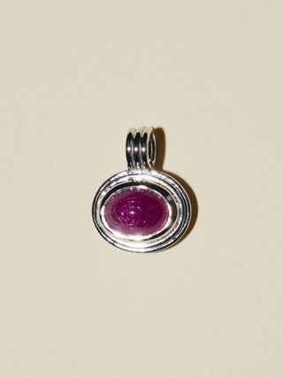 Friends with Dorothy Ruby Triple East to West Oval Cabochon Charm in White 14k Gold
