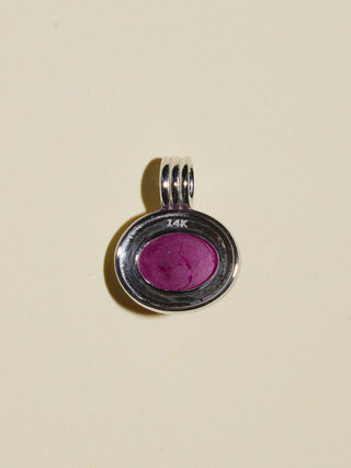 Friends with Dorothy Ruby Triple East to West Oval Cabochon Charm in White 14k Gold