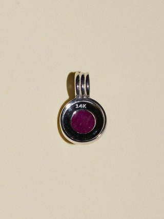 Hermaña Ruby Triple Round Cabochon Charm in White 14k Gold