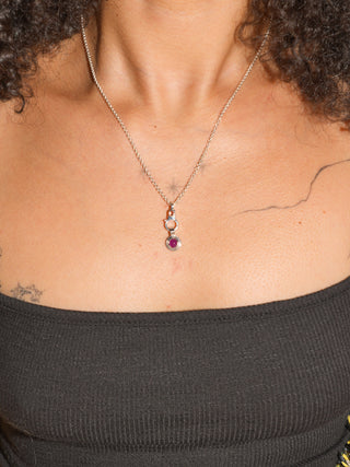 Hermaña Ruby Triple Round Cabochon Charm in White 14k Gold