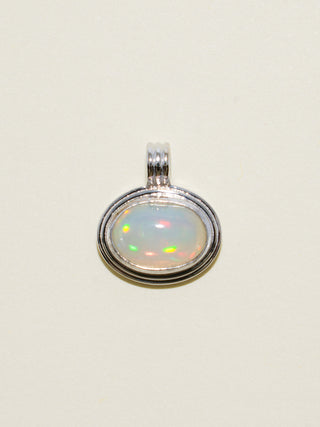 Sedona, Arizona Opal Triple East to West Oval Cabochon Charm in White 14k Gold