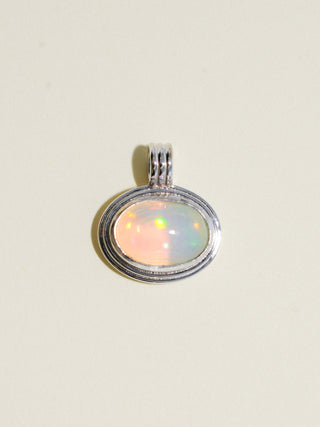 Sedona, Arizona Opal Triple East to West Oval Cabochon Charm in White 14k Gold