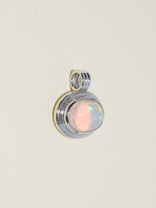 Sedona, Arizona Opal Triple East to West Oval Cabochon Charm in White 14k Gold