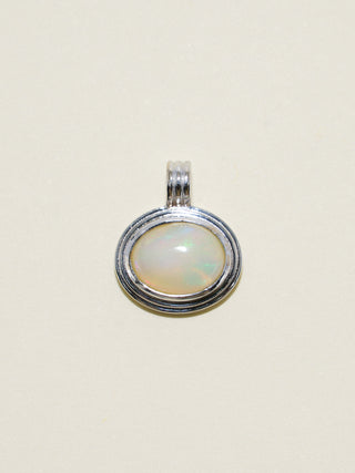 Your Aura Opal Triple East to West Oval Cabochon Charm in White 14k Gold