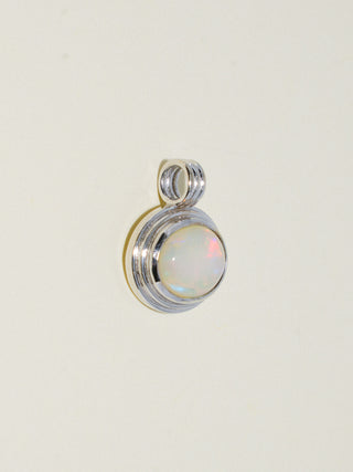 Your Aura Opal Triple East to West Oval Cabochon Charm in White 14k Gold