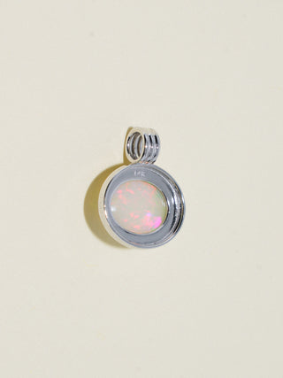 Your Aura Opal Triple East to West Oval Cabochon Charm in White 14k Gold