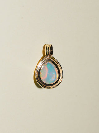 Drops from Heaven Opal Triple Teardrop Cabochon Charm in Yellow 14k Gold