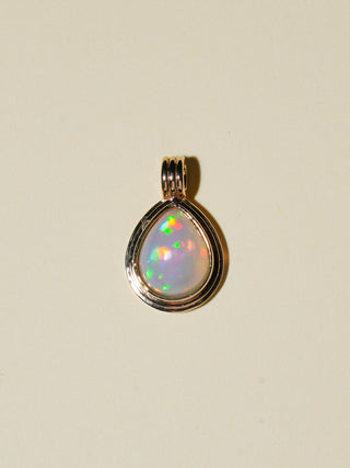Drops from Heaven Opal Triple Teardrop Cabochon Charm in Yellow 14k Gold