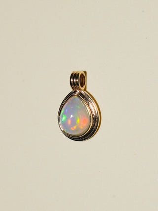 Drops from Heaven Opal Triple Teardrop Cabochon Charm in Yellow 14k Gold
