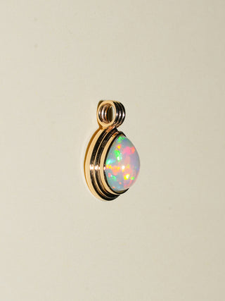 Drops from Heaven Opal Triple Teardrop Cabochon Charm in Yellow 14k Gold