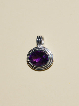 Feed me grapes Amethyst Triple East to West Oval Cut Charm in Sterling Silver