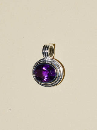 Feed me grapes Amethyst Triple East to West Oval Cut Charm in Sterling Silver