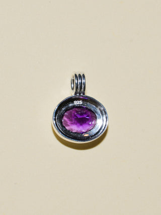 Feed me grapes Amethyst Triple East to West Oval Cut Charm in Sterling Silver