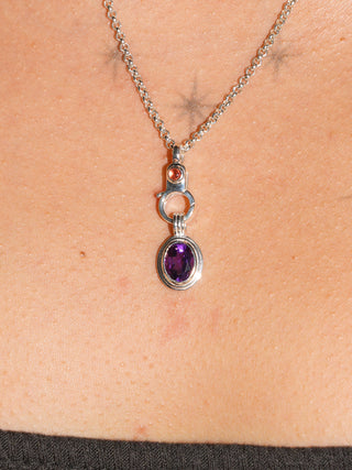 Concord Amethyst Triple Oval Cut Charm in Sterling Silver