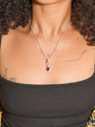 Concord Amethyst Triple Oval Cut Charm in Sterling Silver