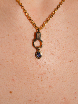 Starfall Kyanite Triple Oval Cut Charm in Yellow 14k Gold