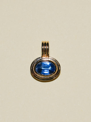 Indigo Dreams Kyanite Triple East to West Oval Cut Charm in Yellow 14k Gold