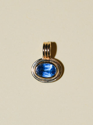 Indigo Dreams Kyanite Triple East to West Oval Cut Charm in Yellow 14k Gold